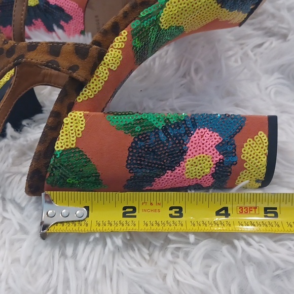 New Kurt Geiger London Floral Sequin Platform Leopard Print Sandals EU 41 - Picture 10 of 12